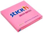STICK'N Notes autoadeziv 76x76 mm, 100 file, roz neon, STICK'N (HO-21165)
