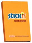 STICK'N Notes autoadeziv 76x51 mm, 100 file, portocaliu, STICK'N Neon (HO-21160)