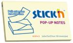 STICK'N Notes autoadeziv 76x127 mm, 100 file/set, galben pastel, STICK'N Pop-up (HO-21396)