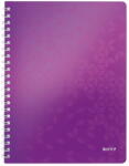 Leitz Caiet cu spirala A4, 80 file, matematica, mov, LEITZ WOW (LZ46380062)