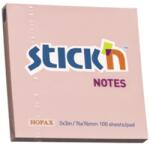 STICK'N Notes autoadeziv 76x76 mm, 100 file, roz pastel, STICK'N (HO-21148)
