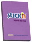 STICK'N Notes autoadeziv 76x51 mm, 100 file, mov, STICK'N Neon (HO-21208)