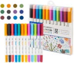 Deli Liner pigment 2 capete 0.5/1 mm, 12 buc/set, DELI Inspira (DLEU302)