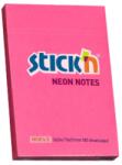 STICK'N Notes autoadeziv 76x51 mm, 100 file, magenta, STICK'N Neon (HO-21161)