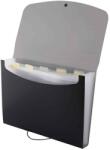 D. RECT Mapa plastic cu burduf, A4, 6 compartimente, negru, D. RECT 5566 (009476)