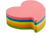 KORES Notes autoadeziv, 70X70 mm, inima, 250 file, 5 culori neon, KORES (KS879033)