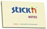 STICK'N Notes autoadeziv 76x127 mm, 100 file, galben pastel, STICK'N (HO-21009)