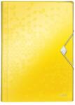 Leitz Mapa plastic cu elastic, 6 compartimente, A4, galben, LEITZ WOW (LZ45890016)
