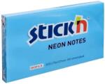 STICK'N Notes autoadeziv 76x127 mm, 100 file/set, albastru neon, STICK'N (HO-21213)
