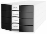 HAN Suport cu sertare, plastic, cu 4 sertare, alb/negru, HAN Impuls (HA-1012-32) Dulap arhivare