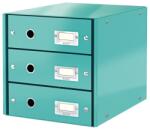 LEITZ Suport documente cu 3 sertare, A4, carton laminat, turcoaz, LEITZ WOW Click&Store (LZ60480051) Dulap arhivare