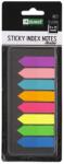 D. RECT Index autoadeziv plastic tip sageata 45x12 mm, 8 culori neon+rigla, D. RECT (110505)