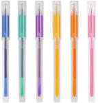 Deli Pix cu gel, varf 0.5 mm, rubber grip, 6 buc/set, pastel, DELI (DLEA125)