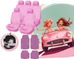  A Legrózsaszínebb Csajos Autó Szett: Full Pink Üléshuzat, Rózsaszín Gumiszőnyeg , Szőrös Rózsaszín Kormányvédő