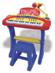 Bontempi ORGA ELCTRONICA ALBASTRA CU MICROFON SI SCAUN (Bon13-3442) Instrument muzical de jucarie