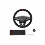 Alemarauto Husa volan imitatie alcantara neagra cu ac si ata marime M (ALM 131123-2)