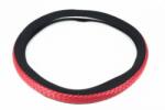 Alemarauto Husa volan imitatie piele impletita negru cu rosu marime M (ALM 140921-10)