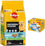 PEDIGREE 12kg Pedigree Professional Nutrition Adult Szárnyas & zöldség száraz kutyatáp+56db Pedigree Dentastix snack kis testű kutyáknak 15% árengedménnyel