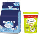 CATSAN 18 l Catsan Hygiene Plus macskaalom+2x350g Dreamies tonhal macskasnack 15% árengedménnyel