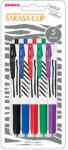 Zebra Zseléstoll készlet, 0, 33 mm, nyomógombos, csíkos test, ZEBRA Sarasa Clip, 5 különböző szín (TZ48296) - officemarket