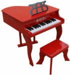 OLMA Gyermek zongora, fából készült, székkel együtt, 48 cm, piros (PIAN4)
