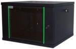 Deckro Cabinet Metalic Deckro 6U 600x600, de perete, usa din sticla, panouri detasabile si securizate, dezasamblat, Negru (DM2606006UBB01FP)