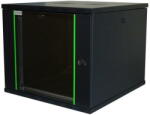 Deckro Cabinet Metalic Deckro 15U 600x600, de perete, usa din sticla, panouri detasabile si securizate, dezasamblat, Negru (DM2606015UBB01FP)