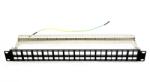 Emtex Patch Panel Emtex 48 porturi, 1U, neechipat, ecranat, suport de cabluri integrat, black (EMT-PP48-BLANK)