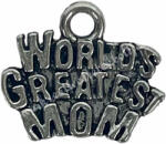  Fémmedál, World Greatest Mom, ezüst, 1, 5x1, 2 cm (medal_world)