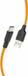 hoco. X21 USB-A apa - USB-C apa Adat és töltő kábel - Narancssárga (1m) (HC711953)