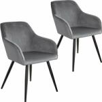 tectake 2 Marilyn bársony kinézetű szék, fekete színű (3302712)