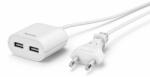 Hama Sursa de alimentare/splitter USB Hama cu cablu lung de 1, 9 m, 2, 4 A, 2x USB-A, alb (HAMA-223203)