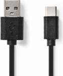 Nedis USB-C apa - USB-A apa Adat- és töltőkábel 0.1m - Fekete (CCGB60600BK01)