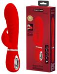 Pretty Love Vibrator Iepuras Prescott, 7 Moduri Vibratii, Silicon, USB, Rosu, 20 cm Vibrator