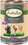 Lukullus Lukullus 11 + 1 gratis! 12 x 400 g Hrană umedă câini - Senior Vițel & curcan