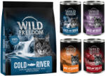 Wild Freedom Wild Freedom Preț special! 12 x 400 g hrană umedă + uscată pisici - Pachet mixt II (2 Pui, 2 Somon, 1 Vită, Rață) (12 g)