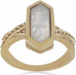  Arannyal Bevont Ezüst Gyűrű Grant Megyei Szivárvány Holdkővel, Mé (Y48935/57)