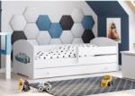 Kobi Luk Ifjúsági ágy matraccal és ágyneműtartóval 70x140cm - fehé (LUK-BAR+SZU-140x70-POLICJA)