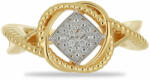  Arannyal Bevont Ezüst Gyűrű Fehér Gyémánttal, Méret: 54-55 (Y52949/54)