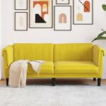 vidaXL 2 személyes sárga bársony kanapé (372581) - pepita