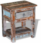 vidaXL 1 fiókos tömör újrahasznosított fa kisasztal 43 x 33 x 51 cm (243456)