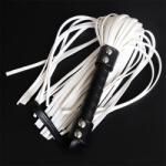 LateToBed BDSM Line Double Rivet Flogger 44cm White