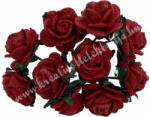  Mini papír rózsacsokor, piros, 10 szál/csokor (rozsacsokor_10mm_piros)