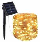  LED fényfüzér , kültéri , napelemes , 100 LED , 11, 9 m , meleg fehér , IP44 , alkonyérzékelővel , Girlanda (4898)