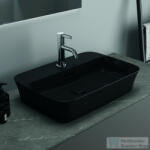 Ideal Standard IPALYSS 55x38 cm-es pultra ültethető mosdó leeresztő nélkül, fényes fekete E2077V2 (E2077V2)