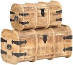 vidaXL Cufere de depozitare, 2 piese, lemn masiv de mango (320374)