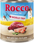 Rocco 24x800g Rocco világkörüli út Spanyolország marha, hal, rizs & borsó nedves kutyatáp 20+4 ingyen akcióban