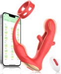 SuperLove Flapping & Vibrating Prostate Massager Anal Lock with Remote & App Red