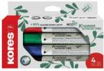 Kores Tábla- és flipchart marker készlet, kúpos, KORES "Eco K-Mar (20724)