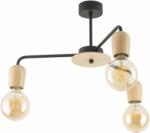 TK Lighting Miriam lampă de tavan 3x15 W negru-lemn 4968 (4968)